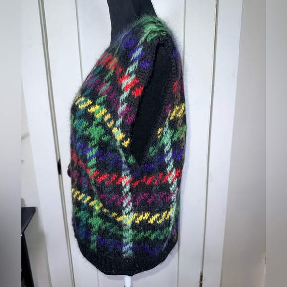 Vintage Mohair & Wool Houndstooth Patterned Women's Sweater Vest NWT - Picture 7 of 12